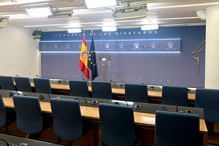 Decoracion grafica sala de prensa Congreso de los Diputados Decoracion grafica sala de prensa Congreso de los Diputados