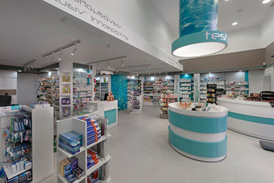 Vinilo impreso con imagenes de agua para el diseno interior de una farmacia en Loutraki Grecia Vinilo impreso con imagenes de agua para el diseno interior de una farmacia en Loutraki Grecia