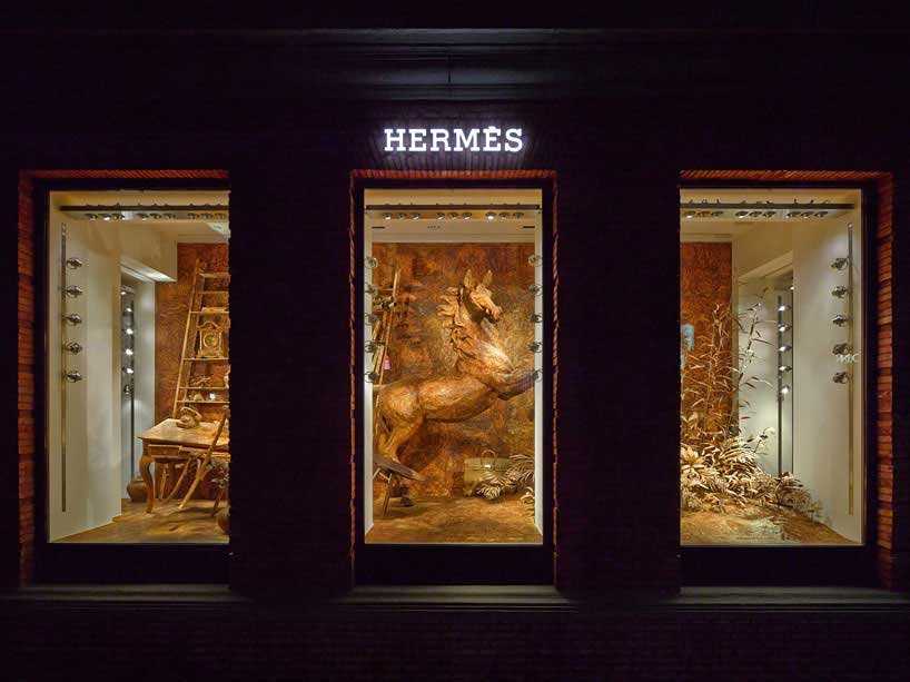 Escaparates artesanos para Hermès, Shanghai Escaparates artesanos para Hermès, Shanghai