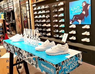 Produccion grafica con la campaña Reebok Classics para puntos de venta Produccion grafica con la campaña Reebok Classics para puntos de venta