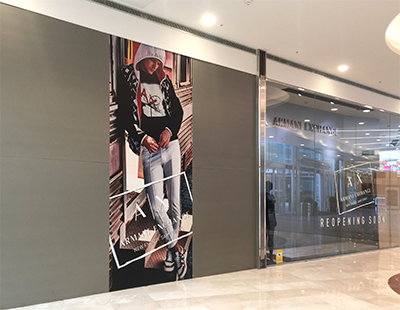 Produccion e instalacion de graficas para Armani Exchange Produccion e instalacion de graficas para Armani Exchange